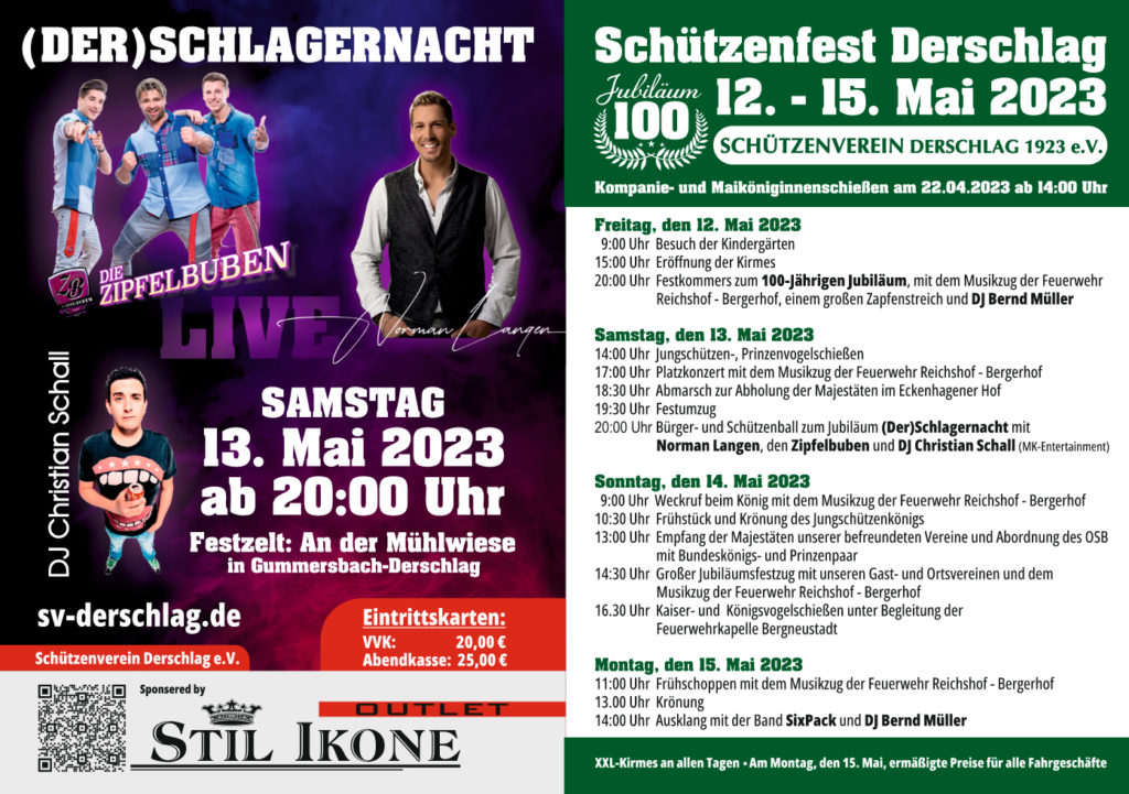 Update 1 – Die Festfolge steht!